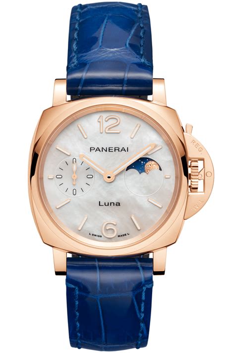 panerai mother of pearl|Men's Luminor Due Luna Goldtech Alligator Mother of Pearl Dial .